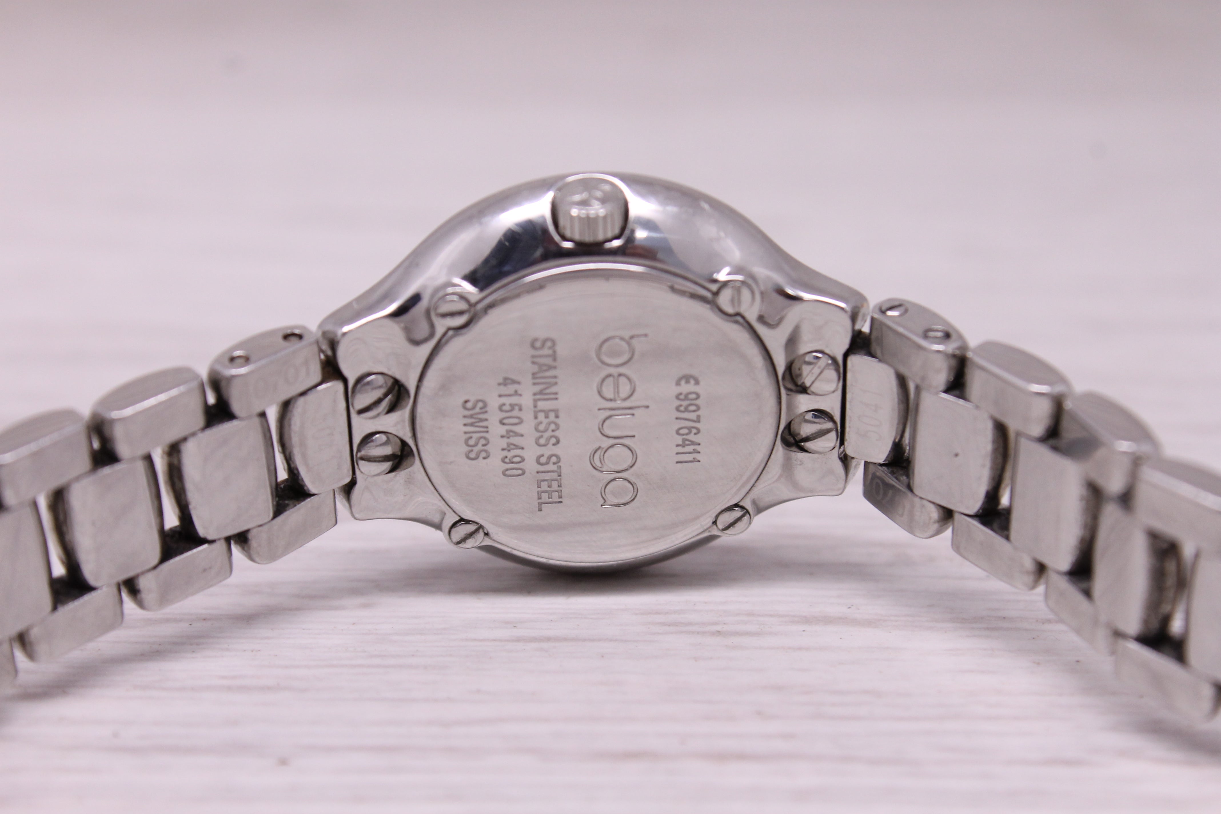 Ebel Beluga Ladies Stainless Steel Mother Pearl & Diamond Quartz Watch 9976411
