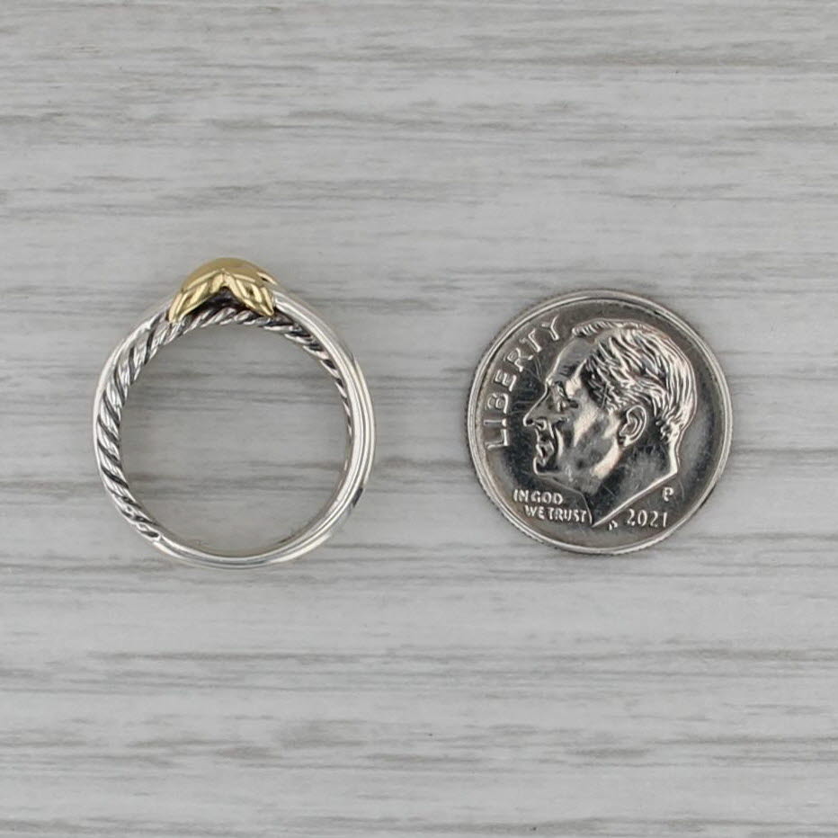 David Yurman Cable Crossover Ring Sterling Silver 18k Gold Size 4