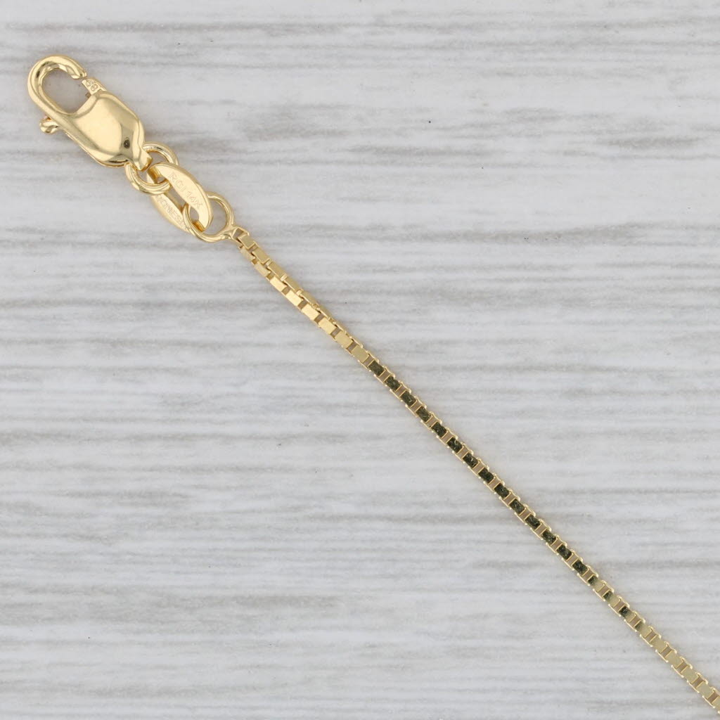 Gray New Box Chain 14k Yellow Gold 16" 0.9mm Lobster Clasp