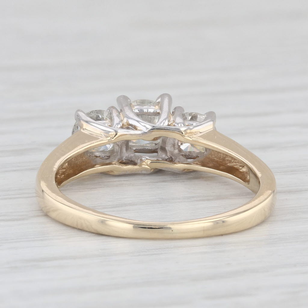 Light Gray 0.94 ctw 3-Stone Round Diamond Engagement Ring 14K Yellow Gold Size 6
