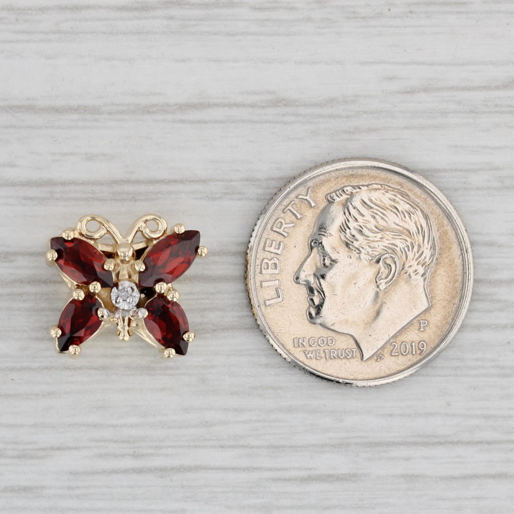 Gray 1.15ctw Garnet Butterfly Slide Bracelet Charm 10k Yellow Gold Richard Klein