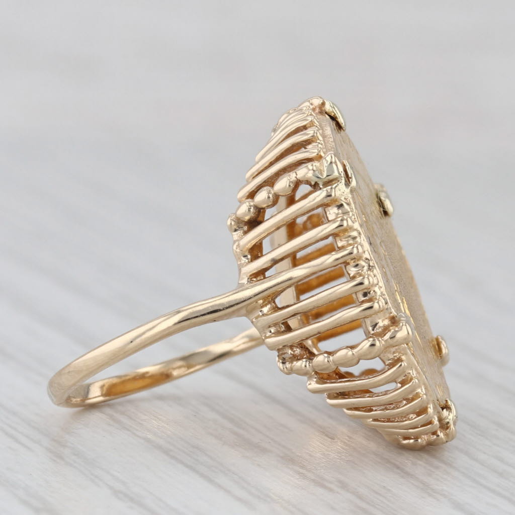 Gray 1928 Gold American Eagle Indian Head Coin Ring 10k 900 Yellow Gold $2.50