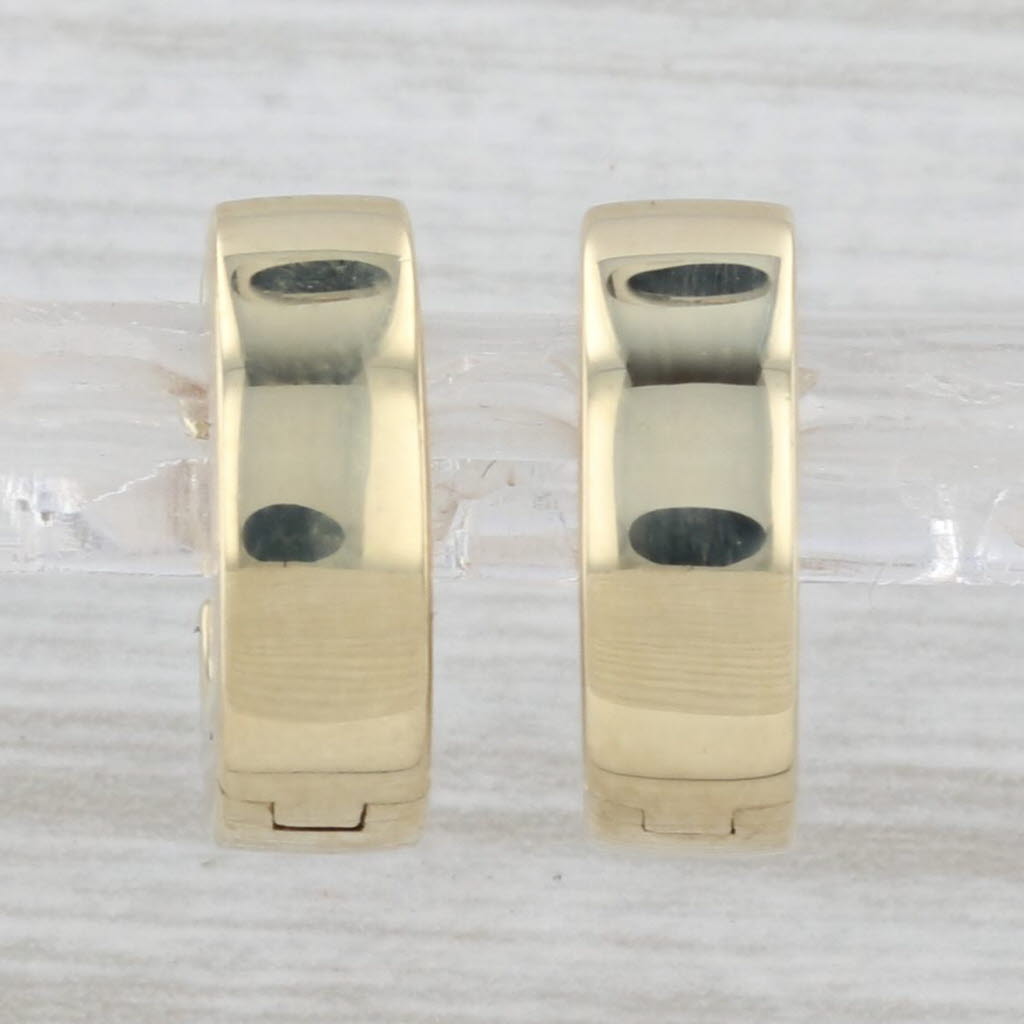 0.45ctw Diamond Hoop Huggie Earrings 14k Yellow Gold Round Hoops Snap Top