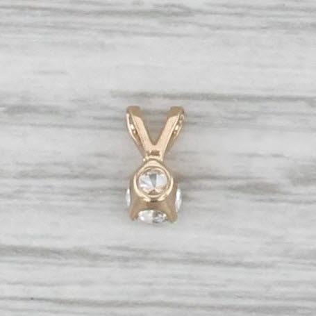 Small 0.25ctw Round Brilliant Diamond Solitaire Pendant 14k Yellow Gold