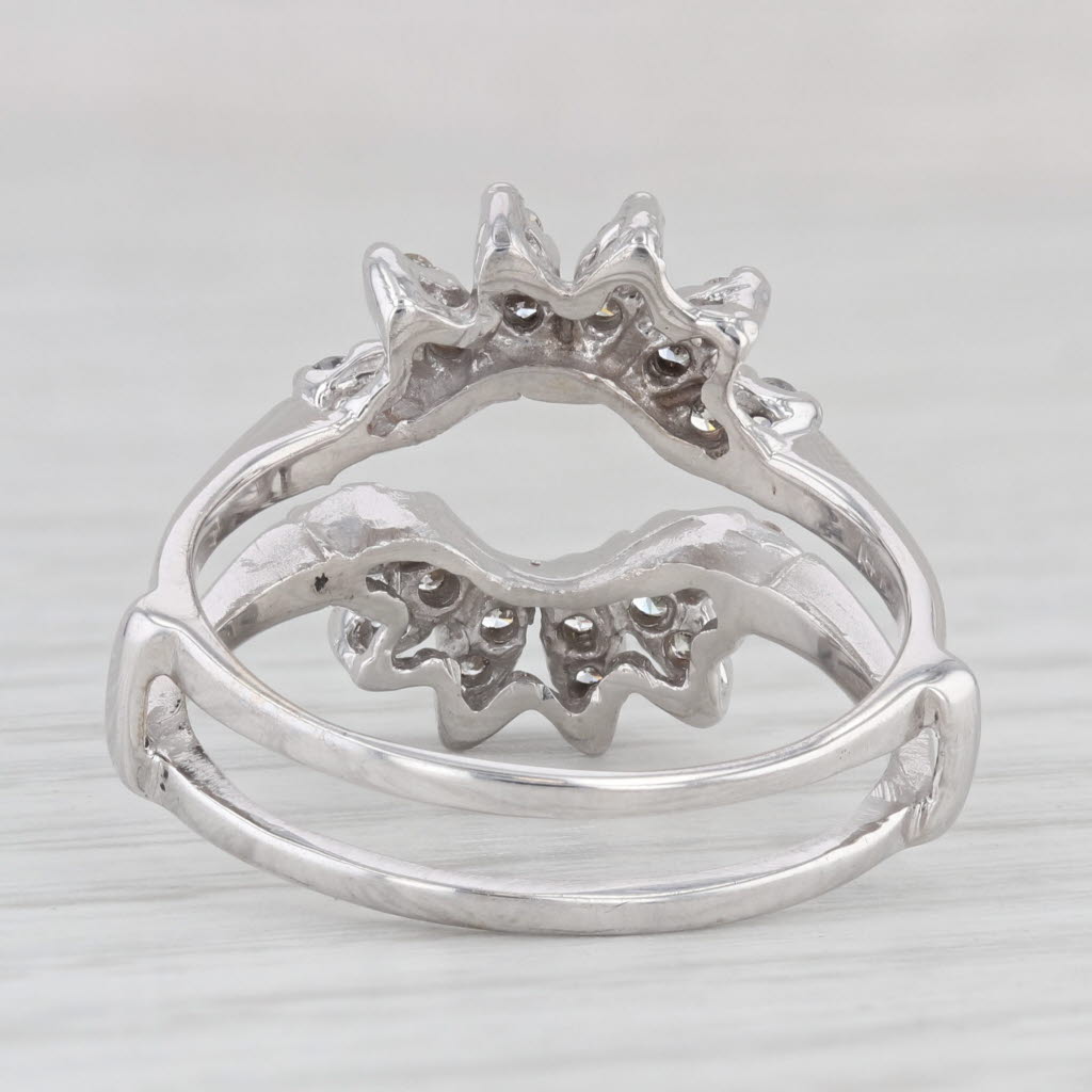 Light Gray 0.50ctw Diamond Ring Jacket Guard Wedding Bridal 14k White Gold Size 8.25