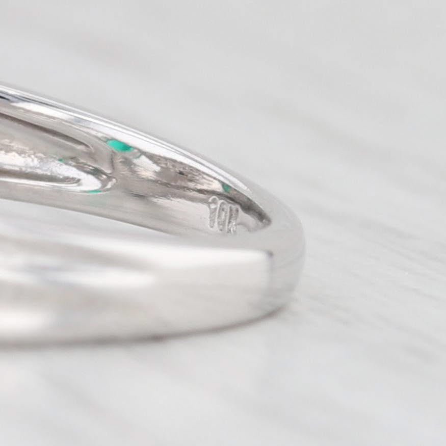Light Gray 0.56ctw Lab Created Emerald Diamond Ring 10k White Gold Size 6.75 Engagement
