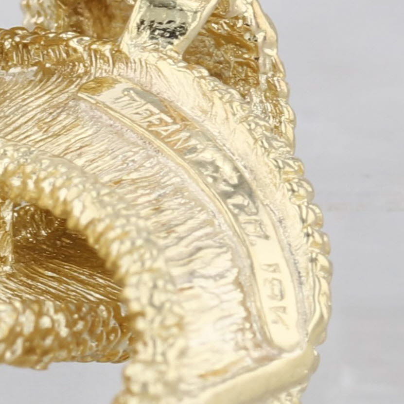 Vintage Tiffany & Co Knot Wreath Brooch 18k Yellow Gold Pin Designer Statement