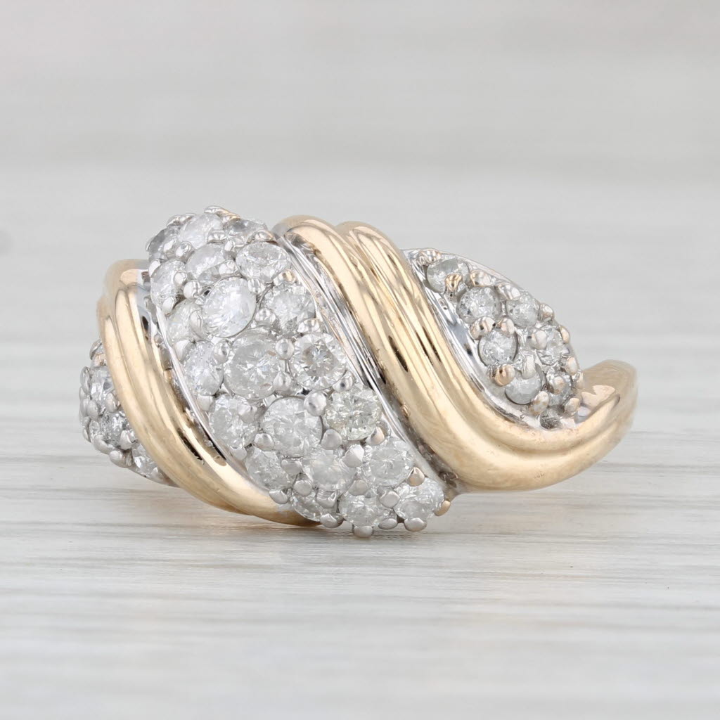 Light Gray 1ctw Diamond Cluster Ring 14k Yellow Gold Size 6.75
