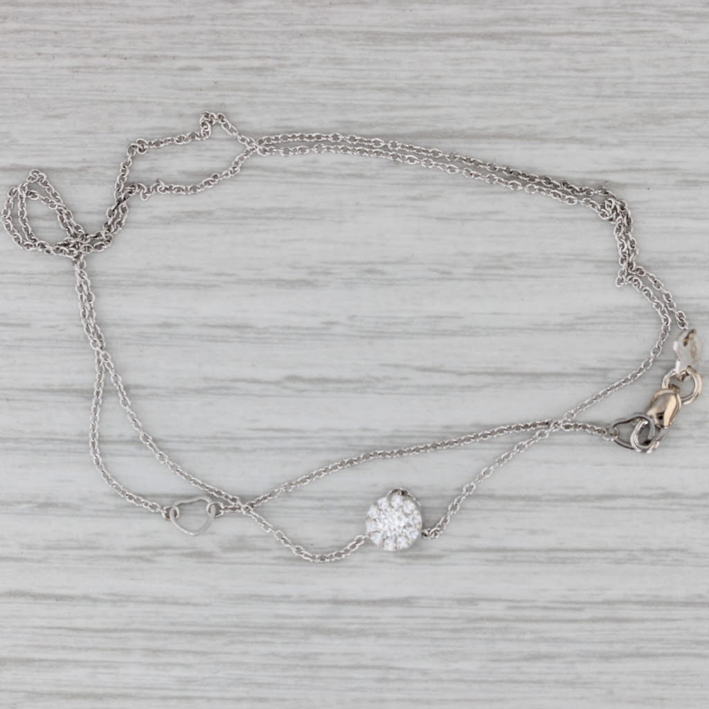 Gray Heart On Fire Diamond Halo Pendant Necklace 18k White Gold 16" 18"