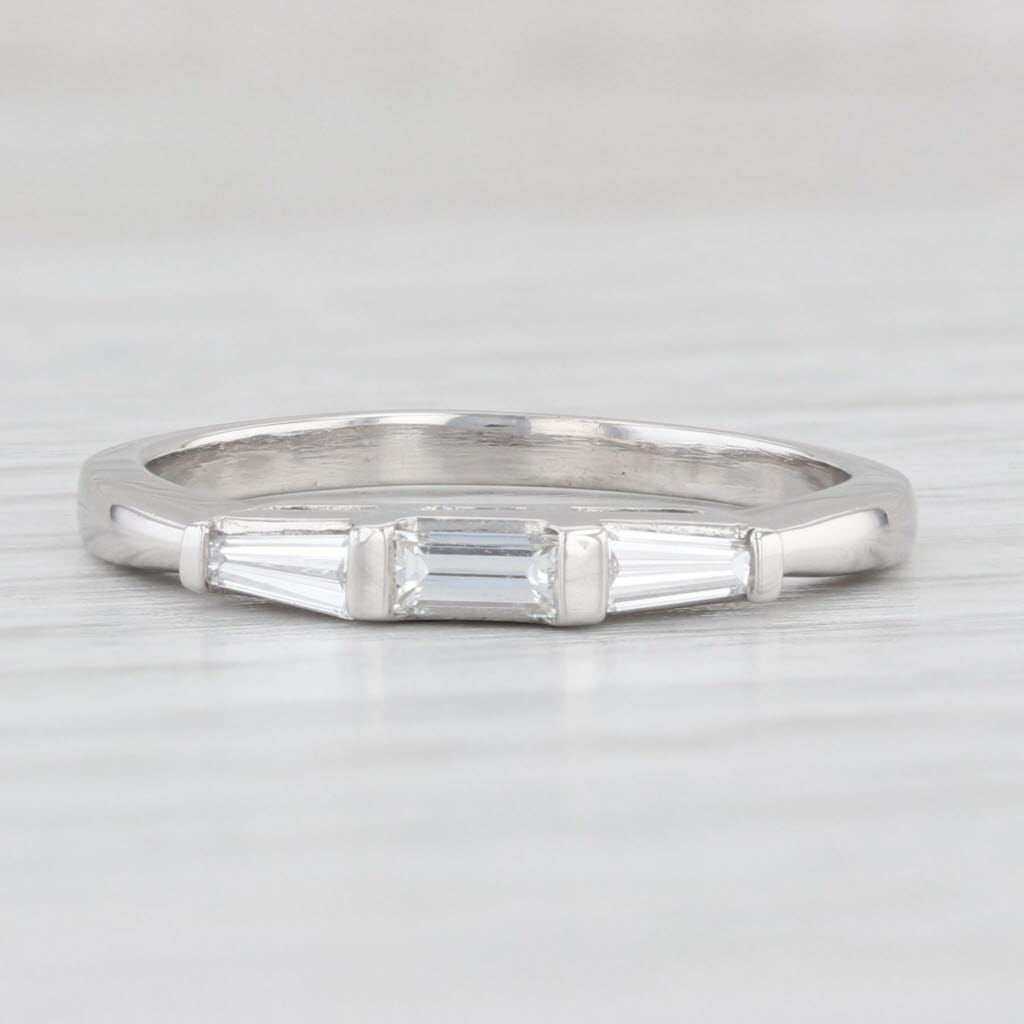 Light Gray New 0.25ctw Diamond Wedding Band Platinum Size 6.25 Stackable Ring
