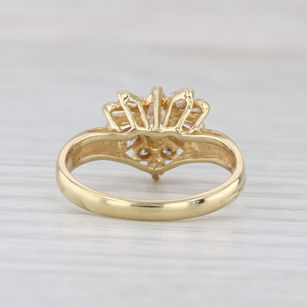0.44ctw Diamond Marquise Ring 18k Yellow Gold Size 6.25 Engagement