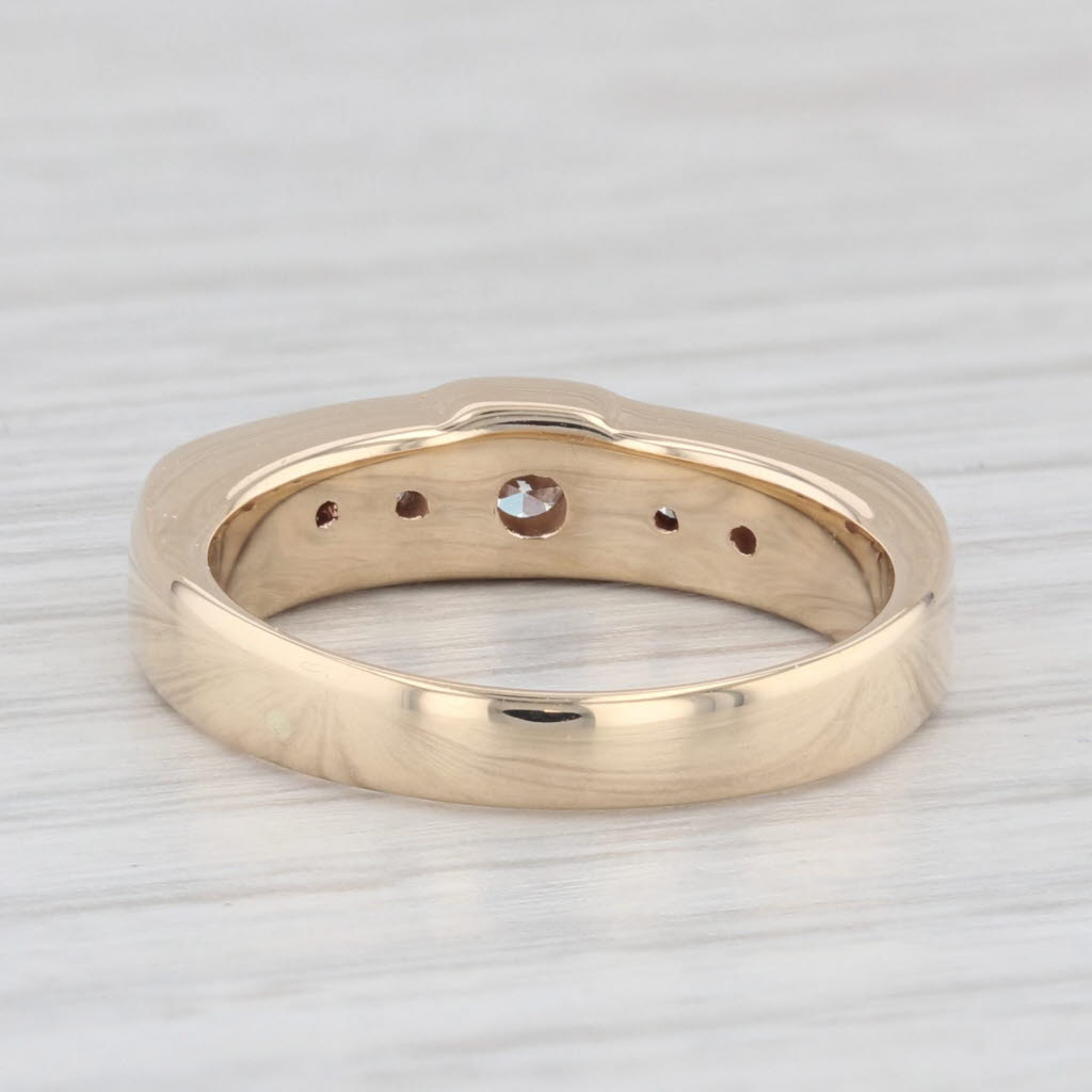 Light Gray 0.61ctw Diamond 5-Stone Band 14K Yellow Gold Size 4.75 Ring Engagement Wedding
