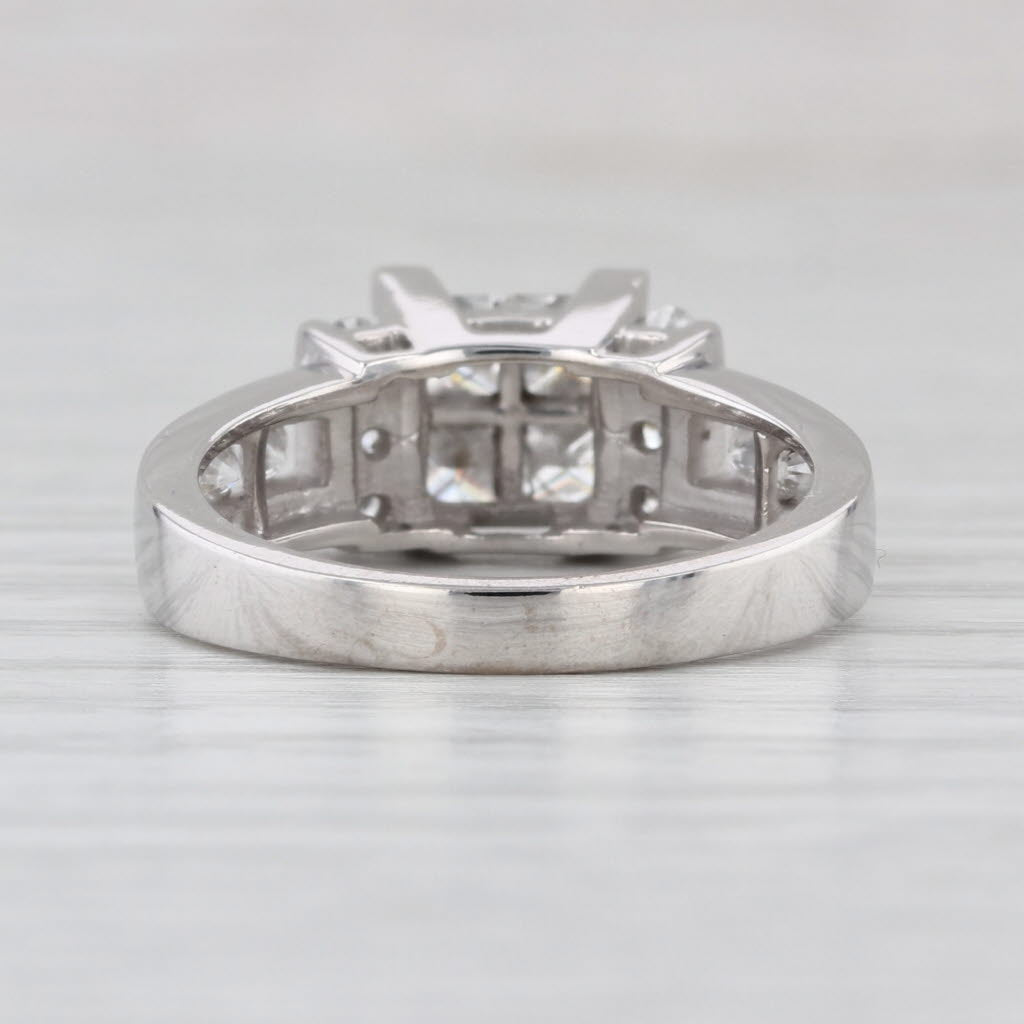 0.96ctw Princess Diamond Engagement Ring 14k White Gold Size 6.75-7