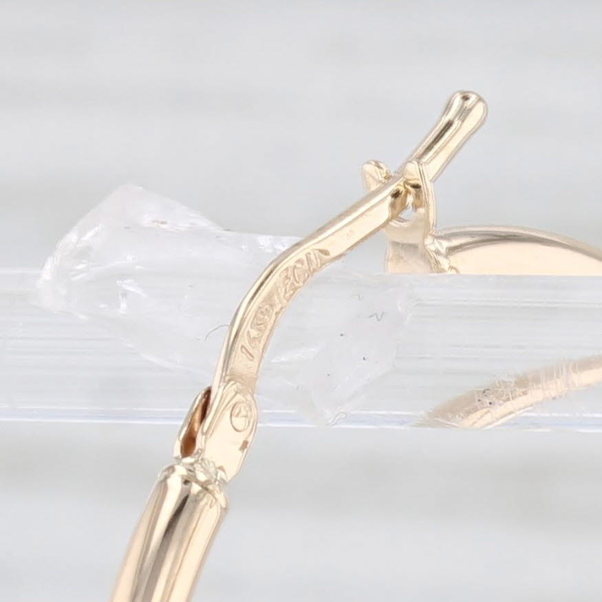 Light Gray New Hoop Earrings 14k Yellow Gold Round Hoops Pierced Snap Top 2x 30mm