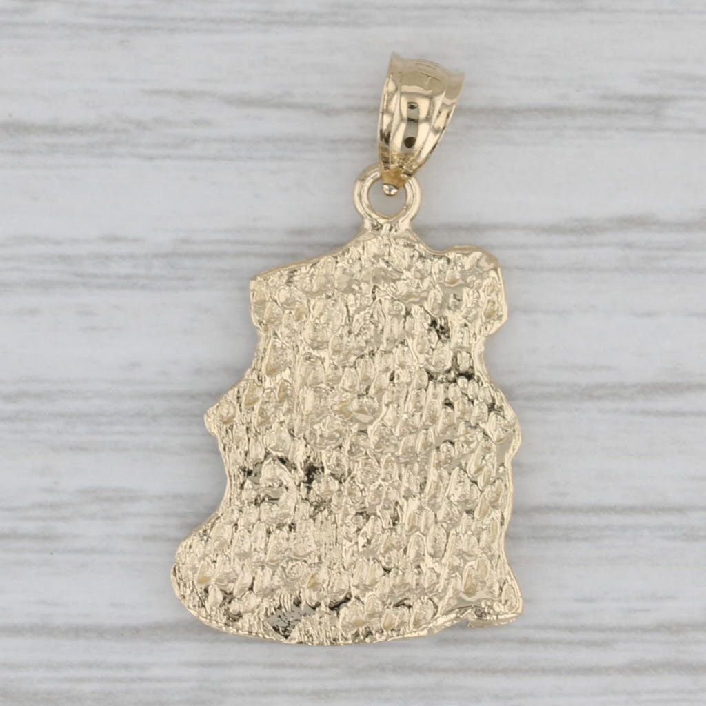 Gray 14k Gold Nugget Pendant 14k Yellow Gold Statement