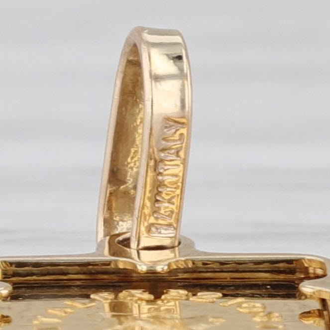Italpreziosi Arrezzo 1g Oro Puro 999.9 Gold Bar Pendant 14k Bezel Charm