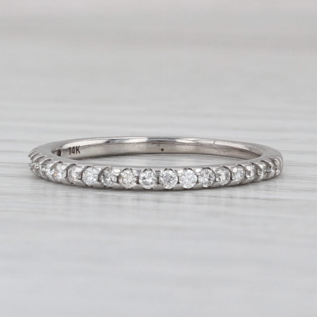 0.32ctw Diamond Wedding Band 14k White Gold Stackable Anniversary Ring Size 6.5
