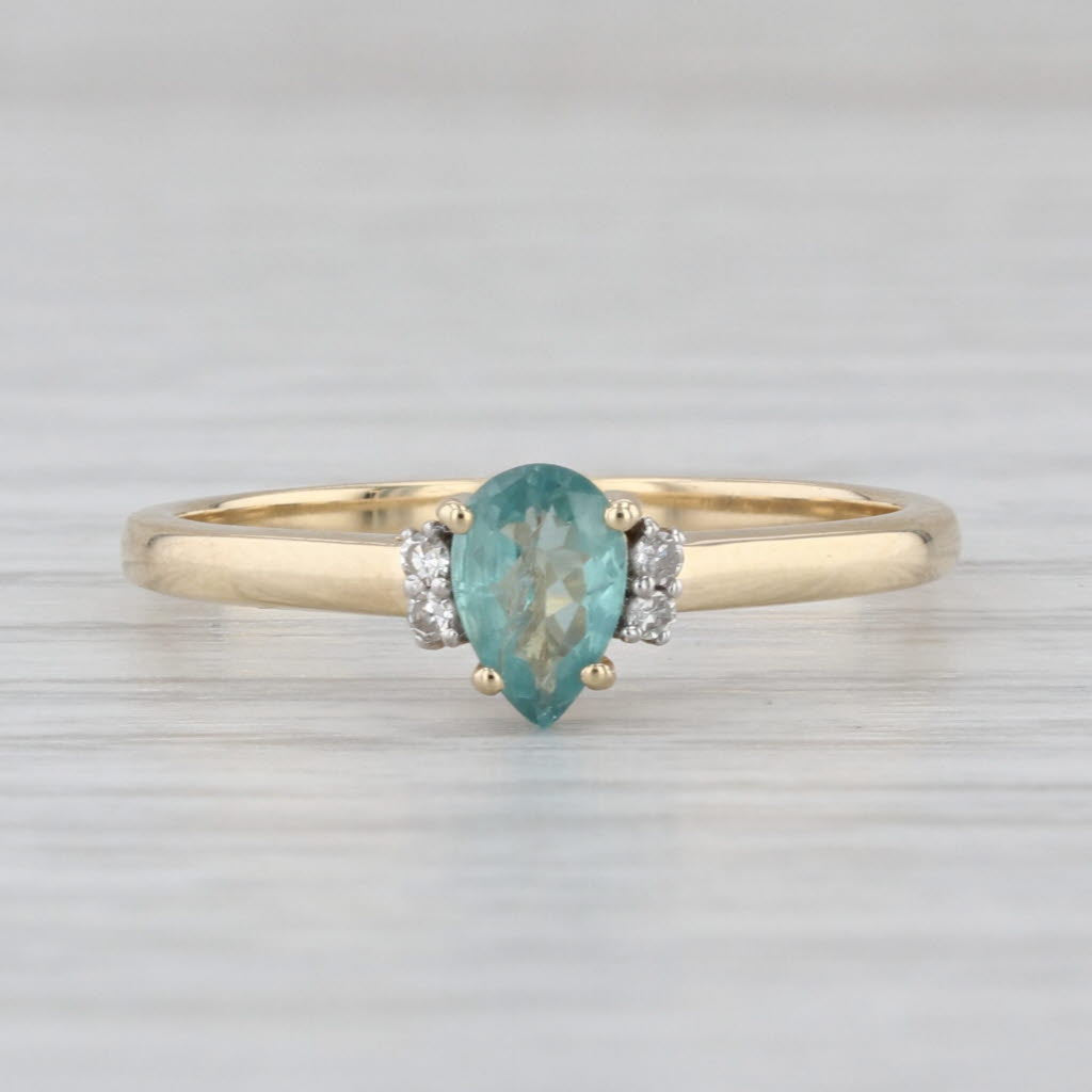0.48ctw Pear Alexandrite Diamond Ring 10k Yellow Gold Size 7.25 COA