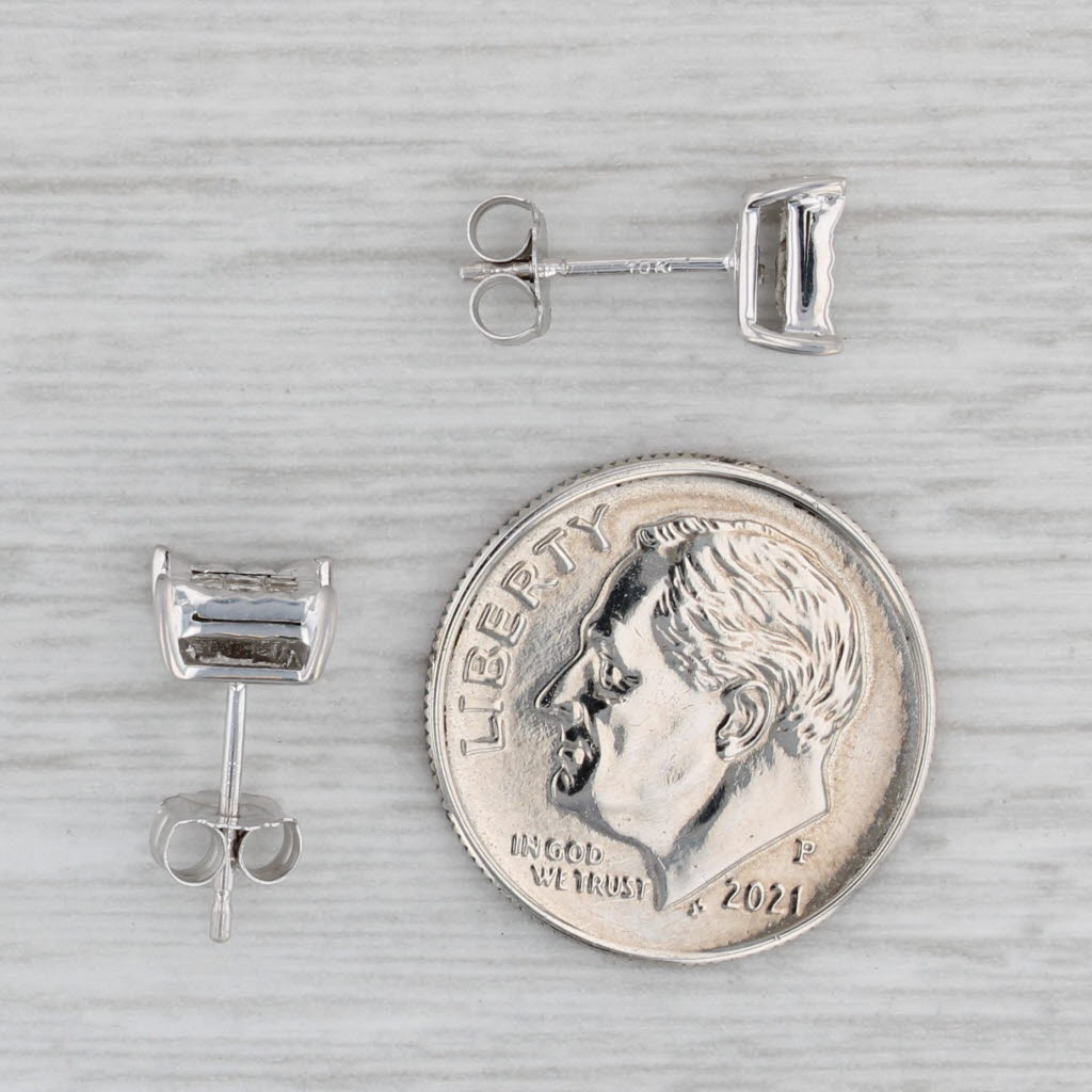 Gray 0.36ctw Diamond Princess Stud Earrings 10k White Gold