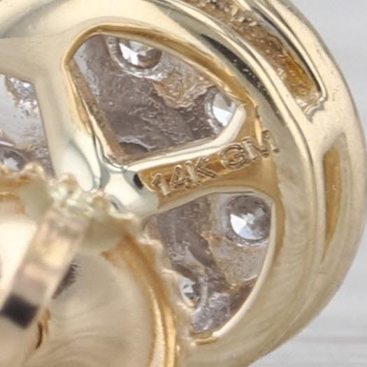 New 0.38ctw Diamond Cluster Stud Earrings 14k Yellow Gold Screw Backs Studs