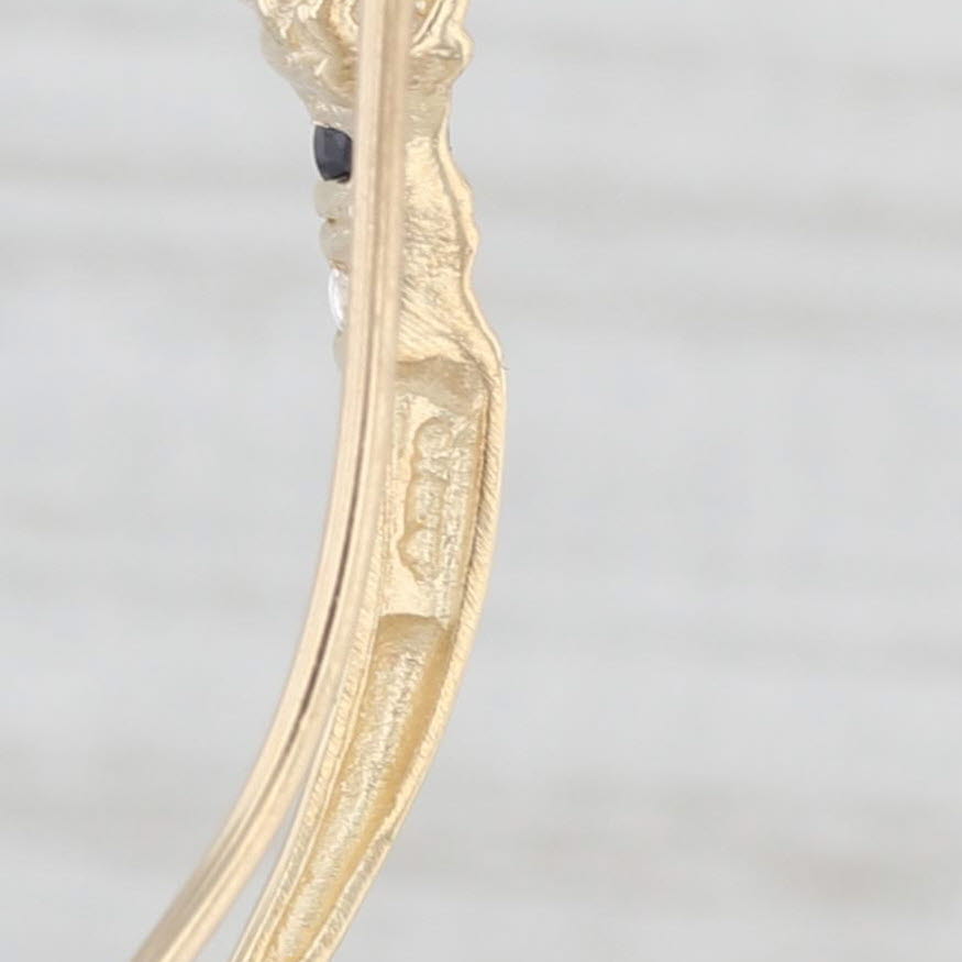 Light Gray 0.52ctw Blue Sapphire Cubic Zirconia Drop Earrings 14k Yellow Gold Hook Posts