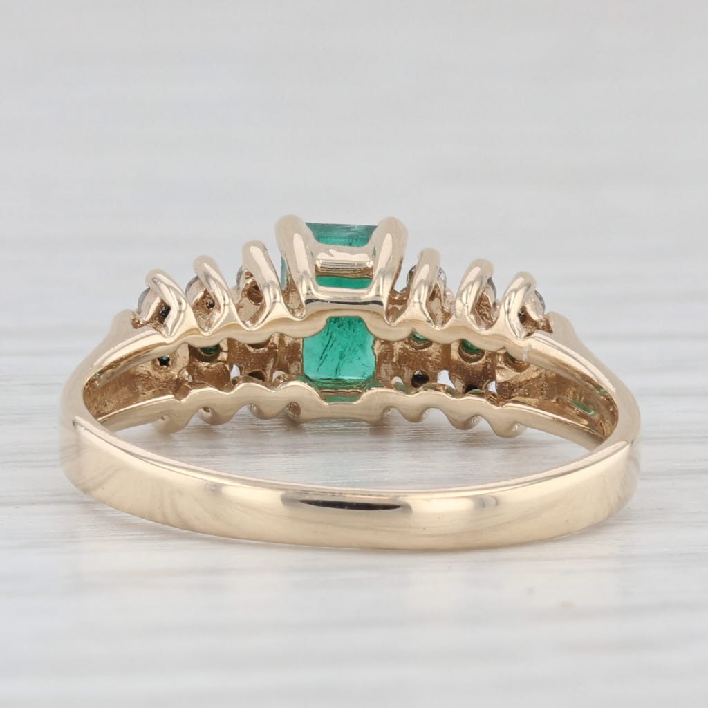 Light Gray 0.66ctw Oval Emerald Diamond Ring 14k Yellow Gold Size 7
