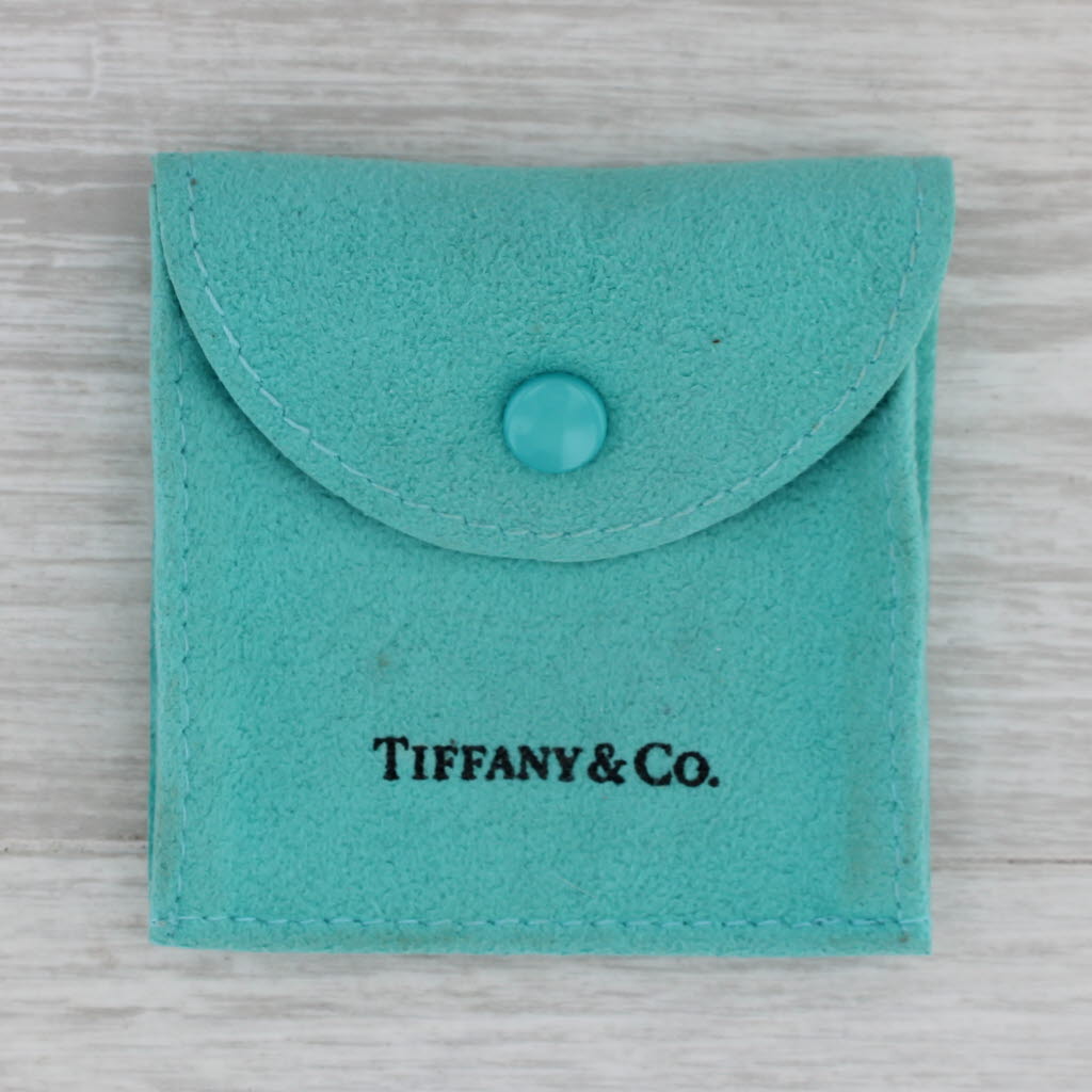 Cadet Blue Tiffany Elsa Peretti Quadrifoglio Knot Clover Earrings Sterling Silver Box Pouch