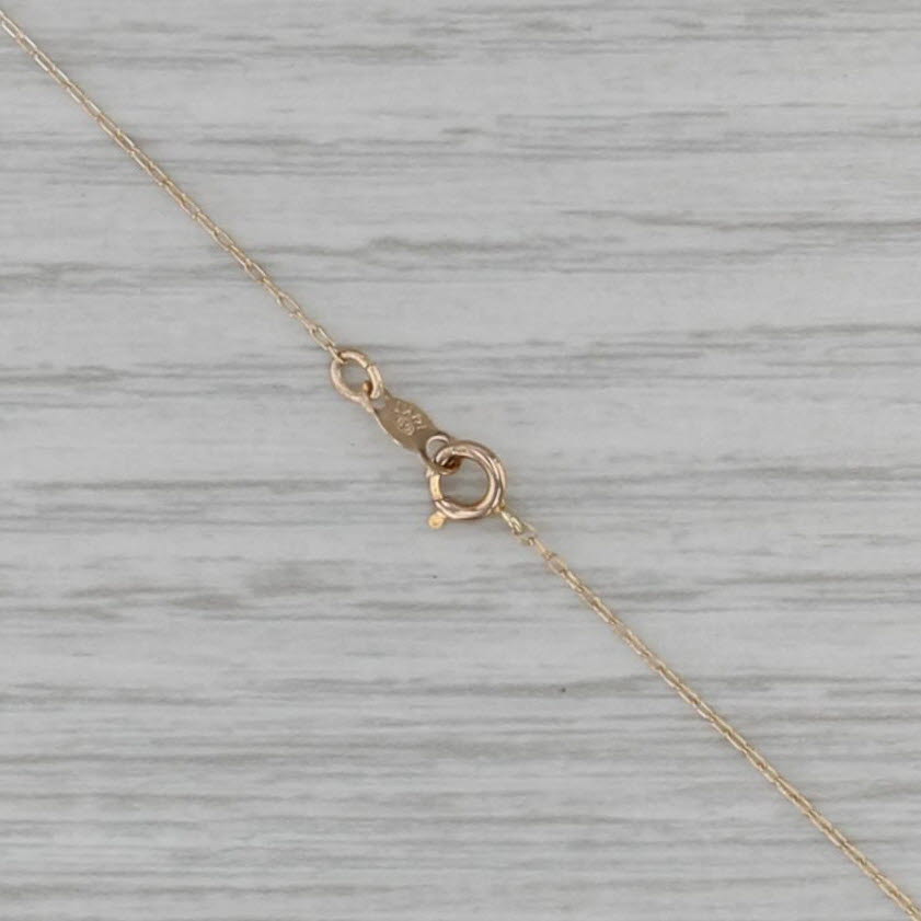 Bead Spacer Necklace 14k Yellow Gold 15.25" Cable Chain