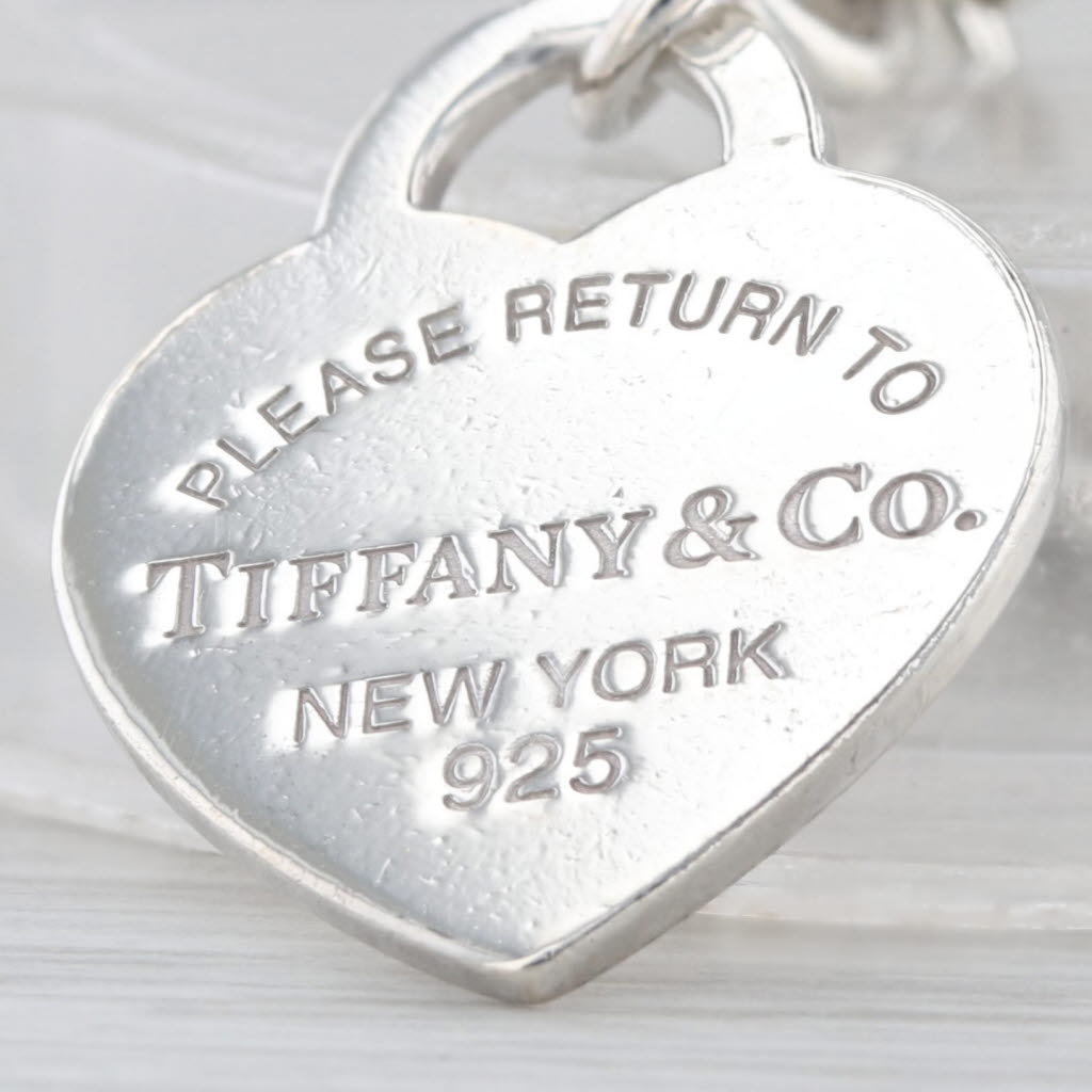 Return to Tiffany ID Heart Pendant Lariat Necklace Sterling Silver 16.5"