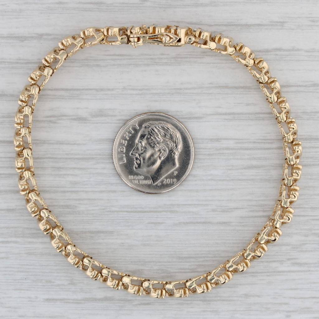 Gray 3ctw Diamond Tennis Bracelet 14k Yellow Gold 7" 6mm