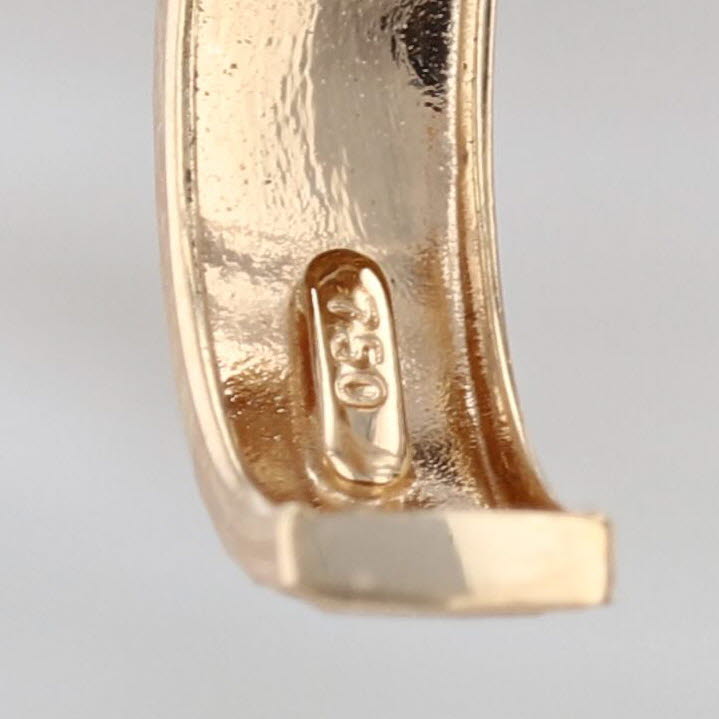 Textured Hoop Huggie Earrings 18k Yellow Gold Snap Top Small Round Hoops