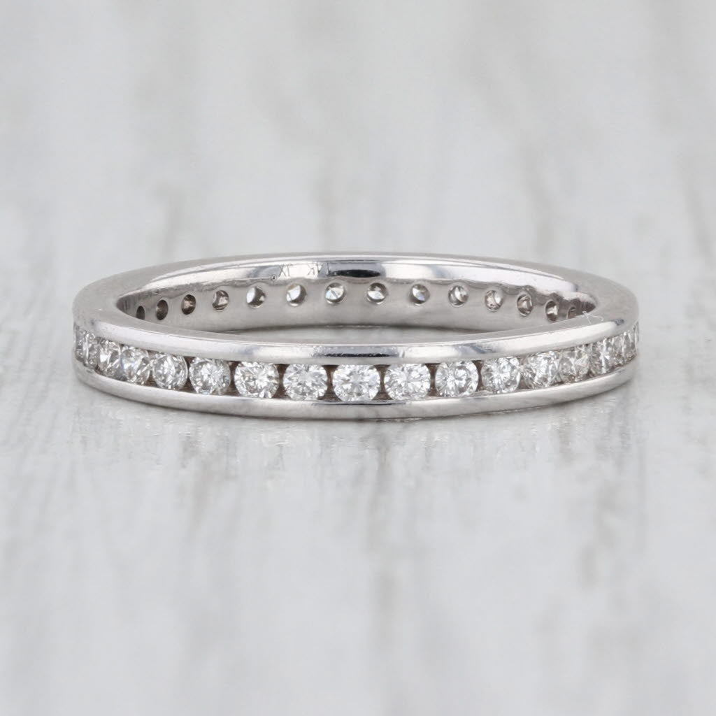 0.48ctw Diamond Eternity Band 14k White Gold Wedding Ring Size 5 Stackable