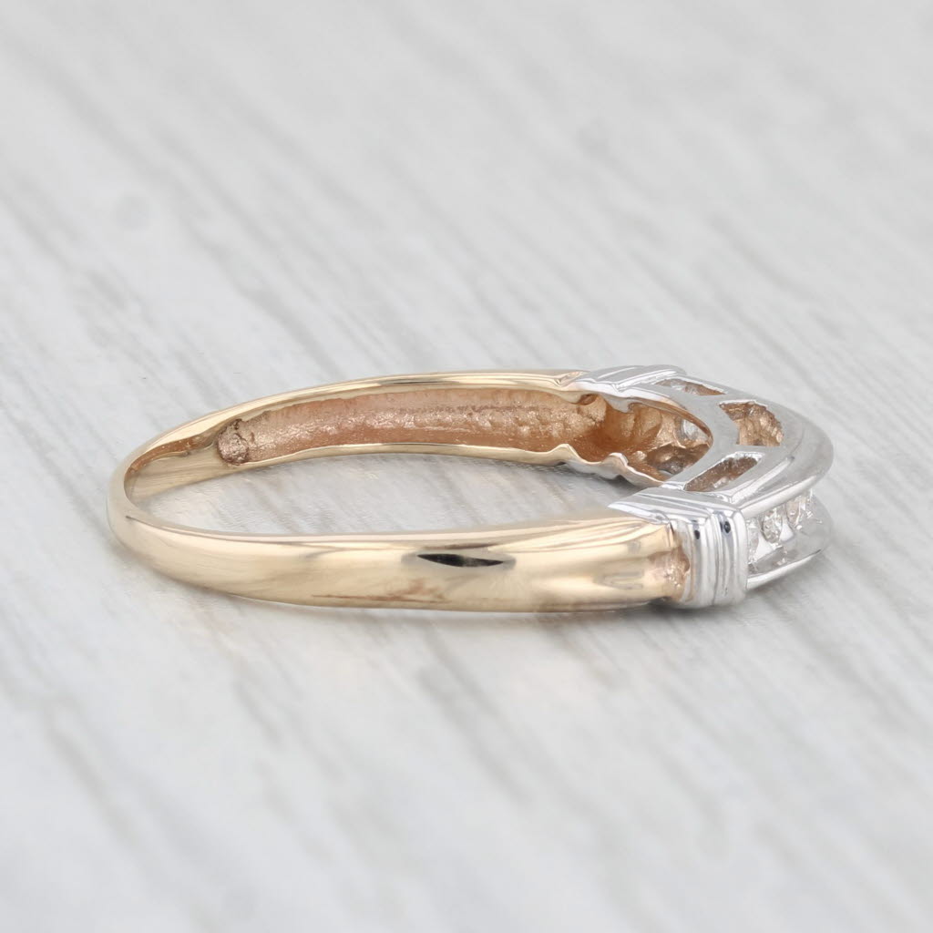 Light Gray Diamond Wedding Band 10k White Yellow Gold Size 7.5 Stackable Anniversary