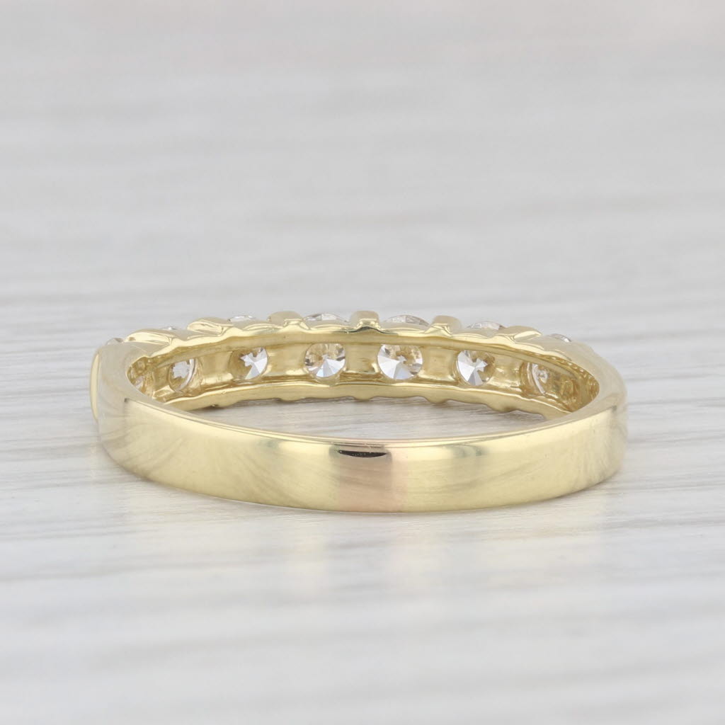 Light Gray 0.75ctw Diamond Wedding Band 18k Yellow Gold Stackable Anniversary Ring Sz 7.25