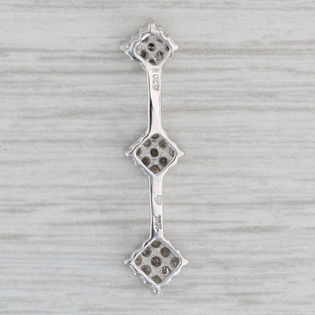 Gray 0.20ctw Diamond Clusters Journey Pendant 10k White Gold