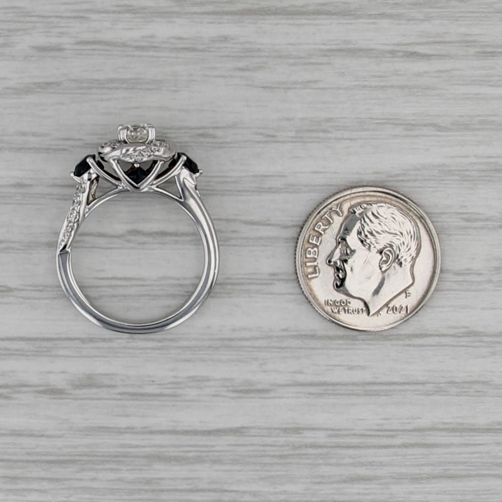 Vera Wang Love 1.06ctw Diamond Knot Sapphire Engagement Ring 14k White Gold