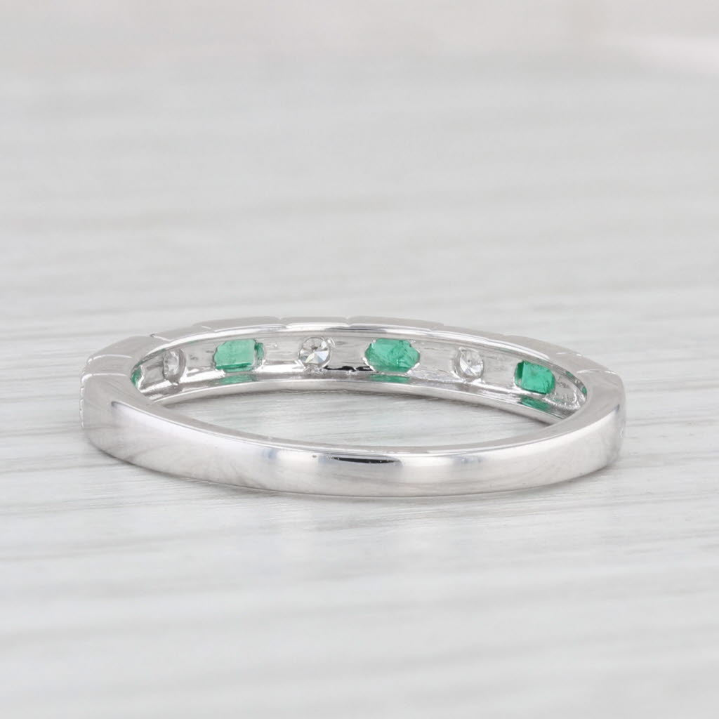 Light Gray New 0.20ctw Emerald Diamond Ring 10k White Gold Stackable Wedding Size 7