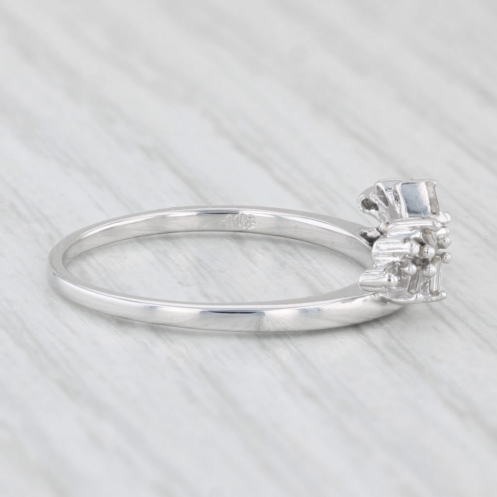 Light Gray 0.22ctw Diamond Ring Jacket Guard 14k White Gold Size 7.25 Wedding Band