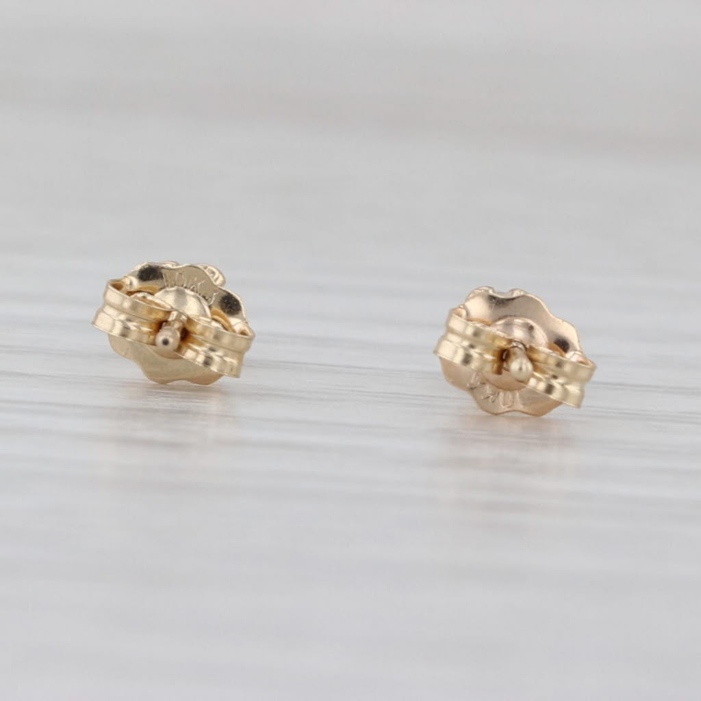 Diamond Round Solitaire Stud Earrings 10k Yellow Gold Studs