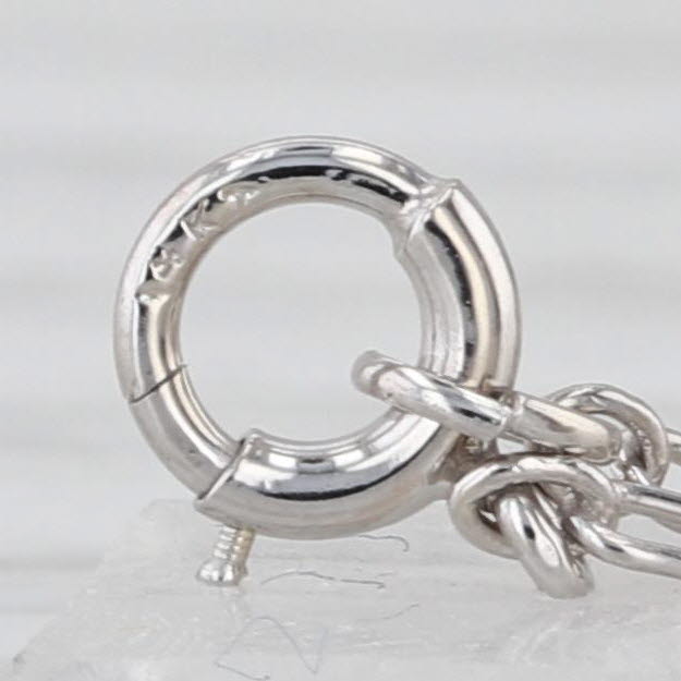 24" Figaro Cable Chain Necklace 1.5mm 14k White Gold