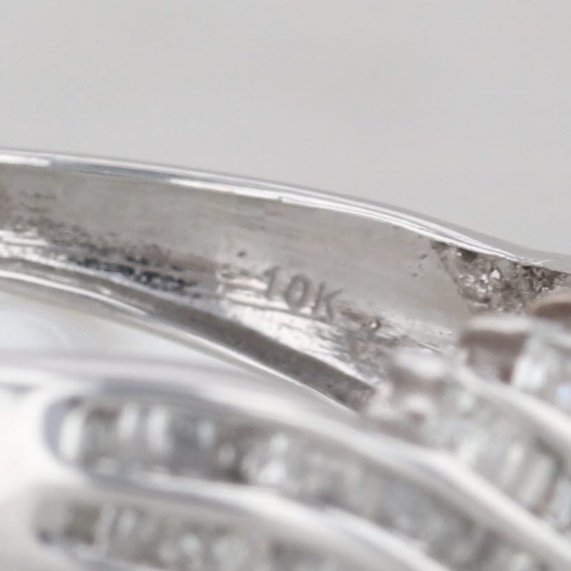 0.70ctw Diamond Layered Bypass Ring 10k White Gold Size 8