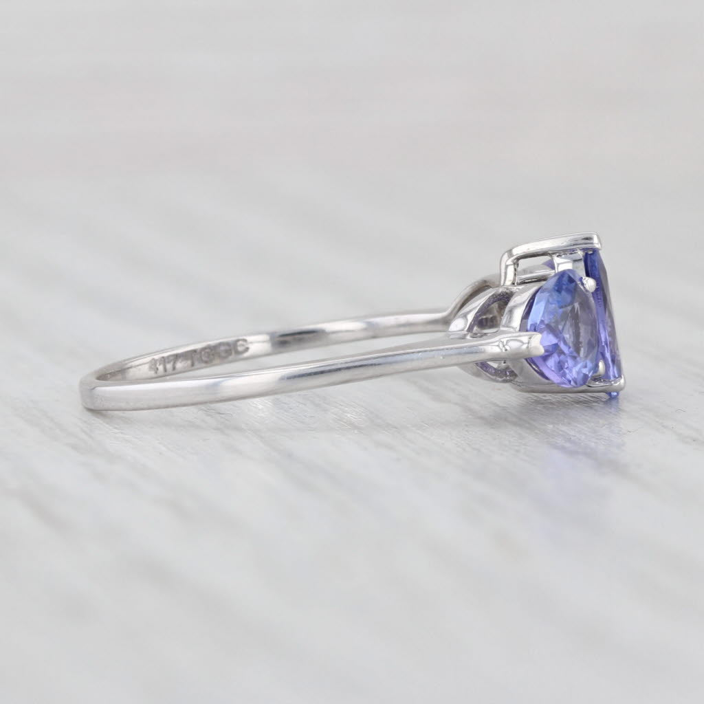 2.10ctw Pear Tanzanite 3-Stone Ring 10k White Gold Size 8.25