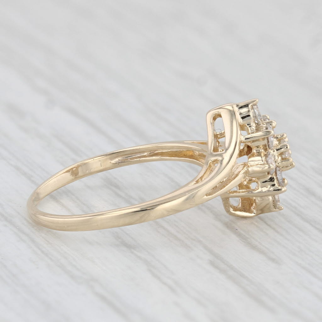 Light Gray 0.30ctw Diamond Cluster Engagement Ring 14k Yellow Gold Size 5