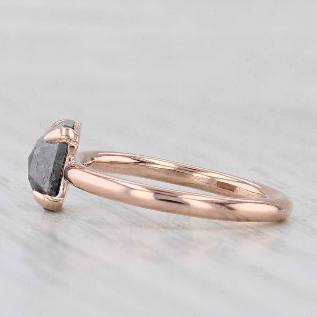 Light Gray New Custom 1.44ct Galaxy Diamond Solitaire Ring 14k Rose Gold Size 6 Octagon Cut