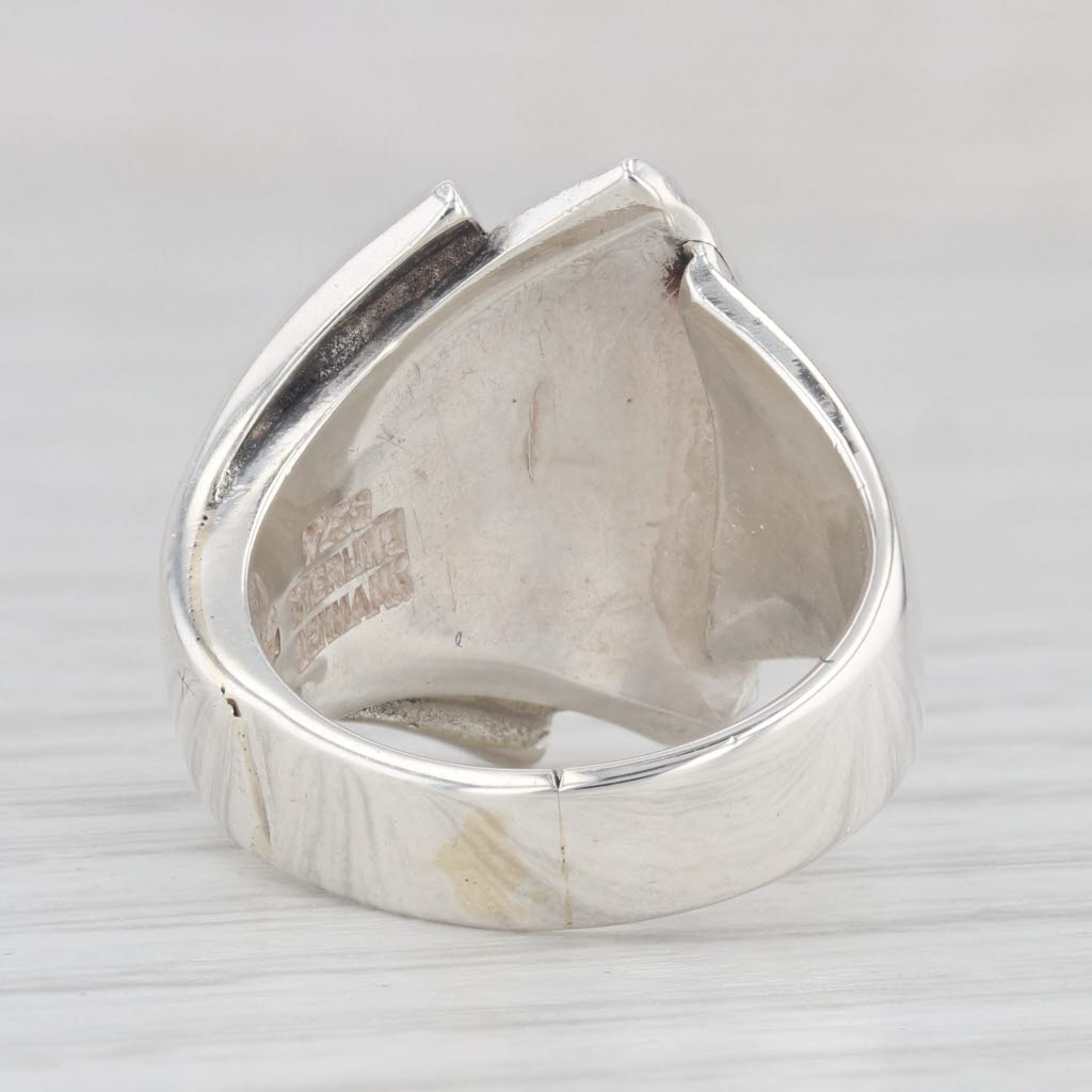 Light Gray Beveled Statement Ring Sterling Silver Size 4.25 Denmark
