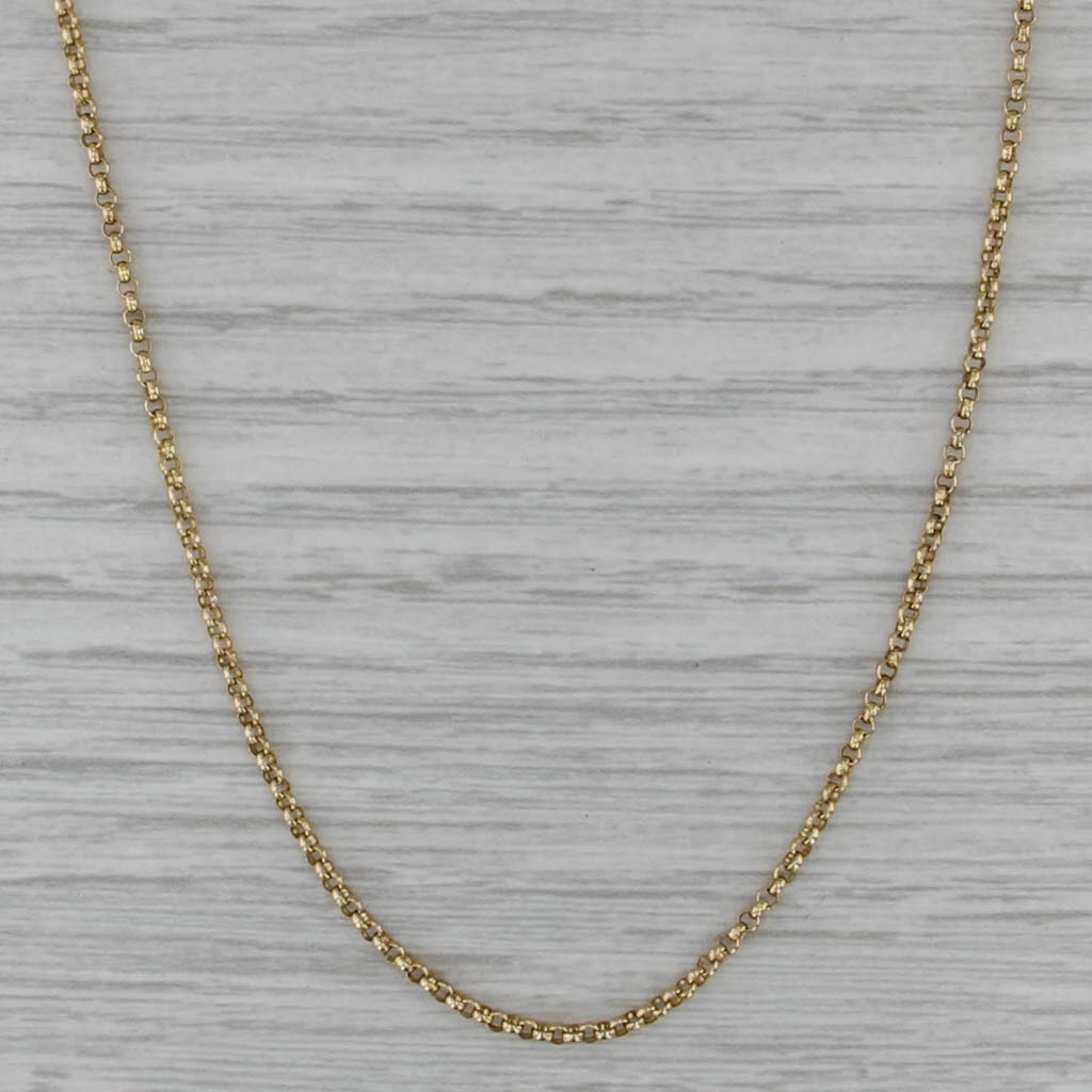 Rolo Cable Chain Necklace 14k Yellow Gold 23.75" 1.3mm