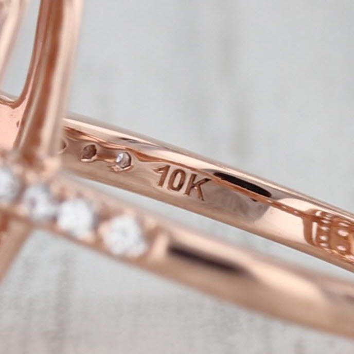 2.23ctw Brown Garnet Zircon Halo Ring 10k Rose Gold Size 6