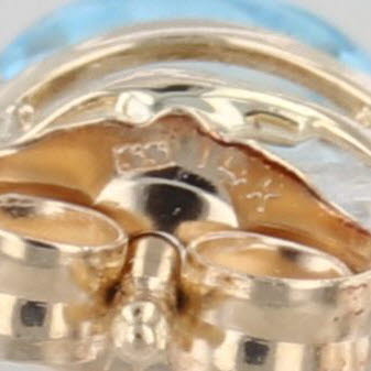 4.30ctw Oval Blue Topaz Stud Earrings 14k Yellow Gold Solitaire Studs