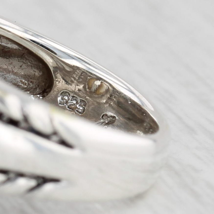 Light Gray Judith Ripka Cultured Button Pearl Ring Sterling Silver Size 6 Solitaire