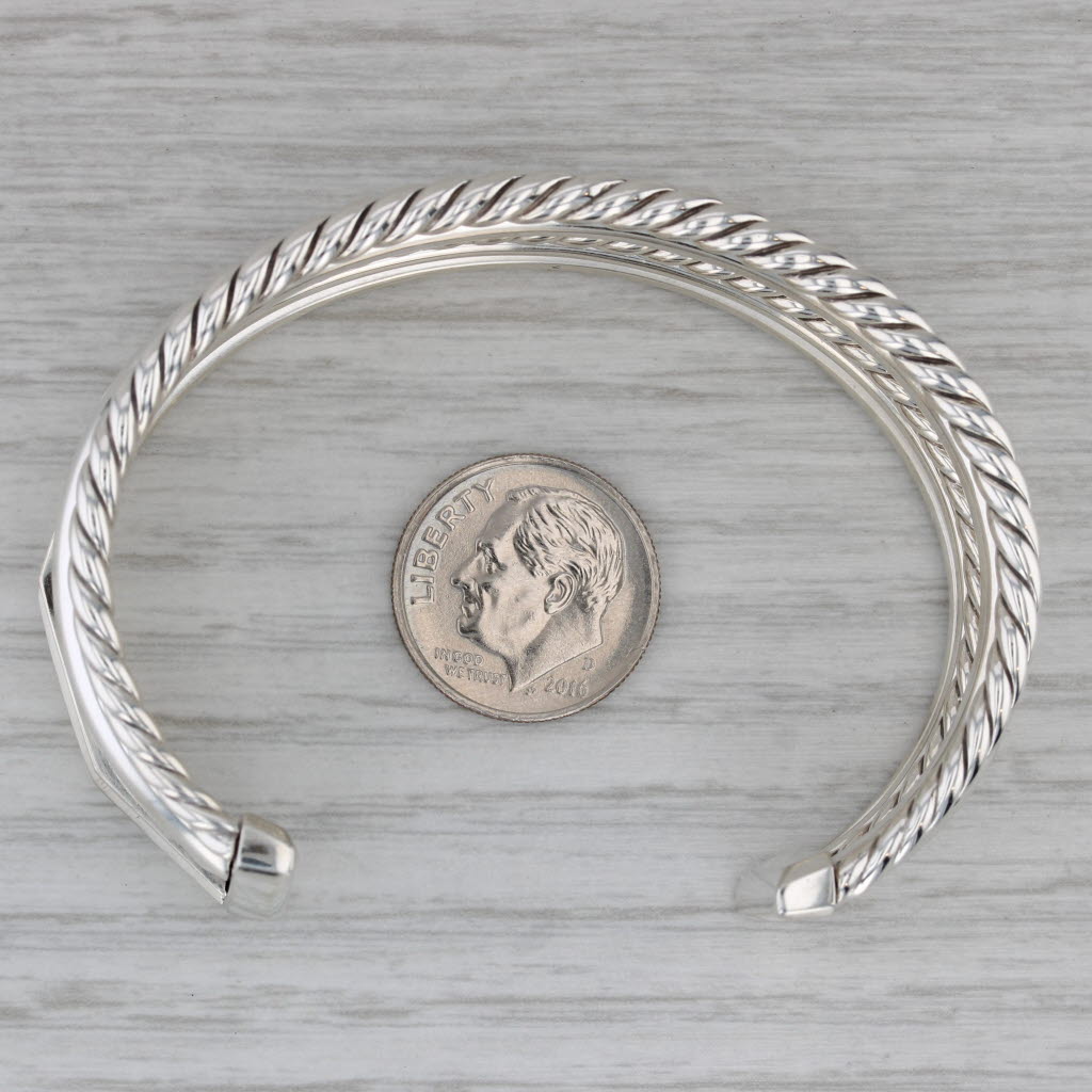 Dark Gray David Yurman 0.51ctw Diamond Stax 5 Row Bracelet Pouch Sterling Silver 6"